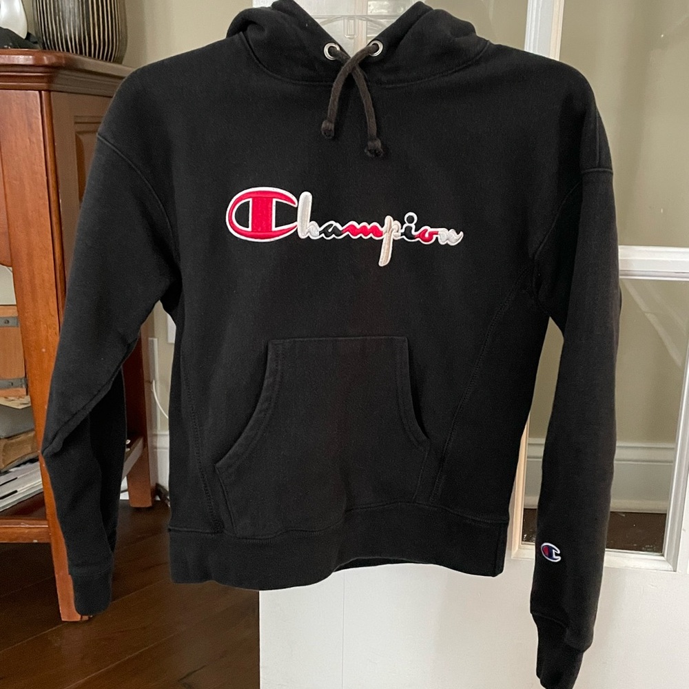 CHAMPION HOODIE Women's Sweatshirt XS/XXS Black Pull Over Casual Warm Winter